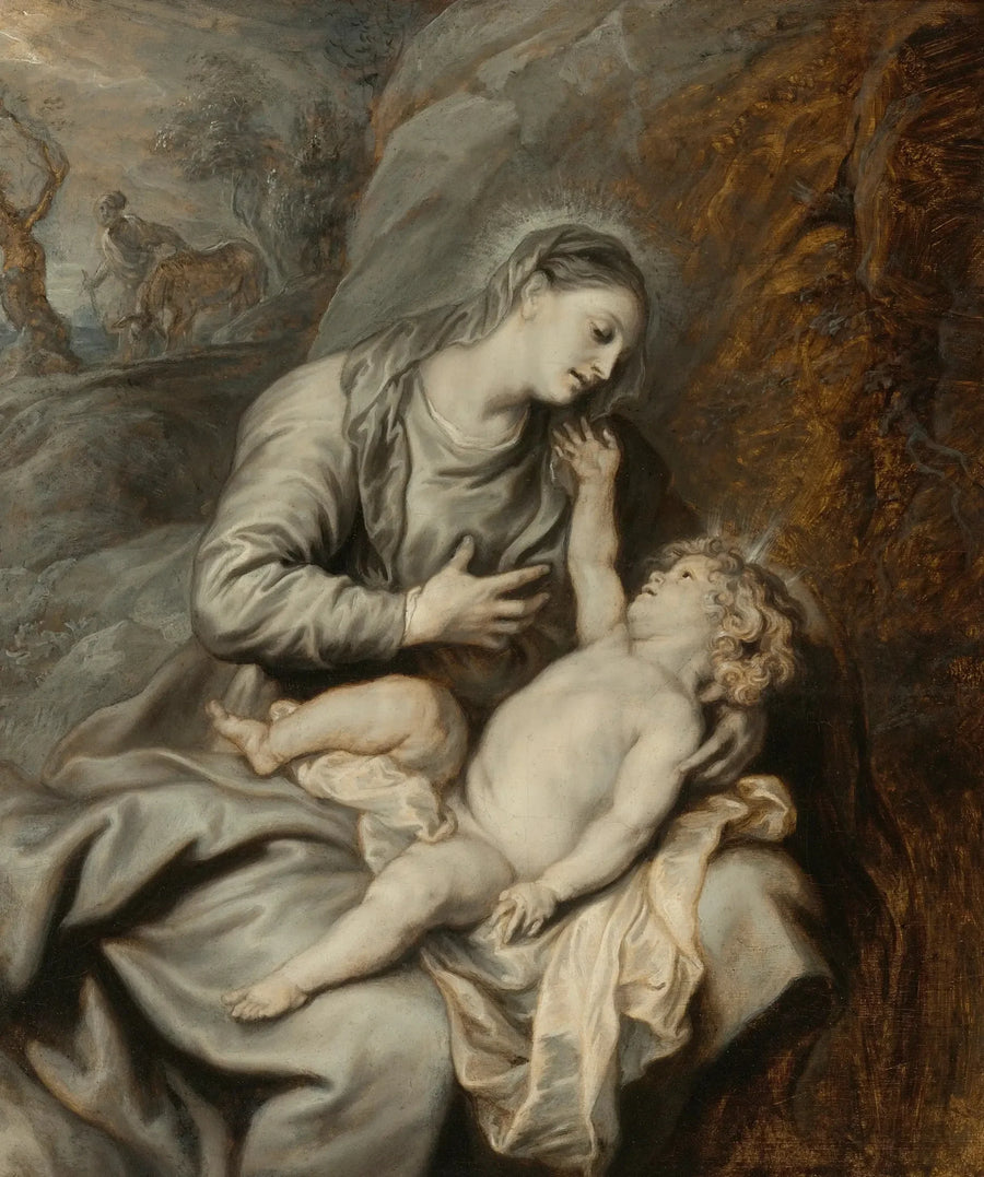 İsa Çocuk ve Meryem Ana, Mısır'a Kaçışta Dinlenme - Antoine van Dyck