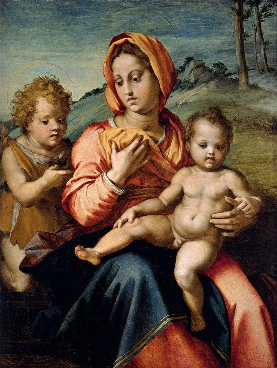 İsa Çocuk ve Çocuk Vaftizci Yahya ile Meryem Ana - Andrea del Sarto