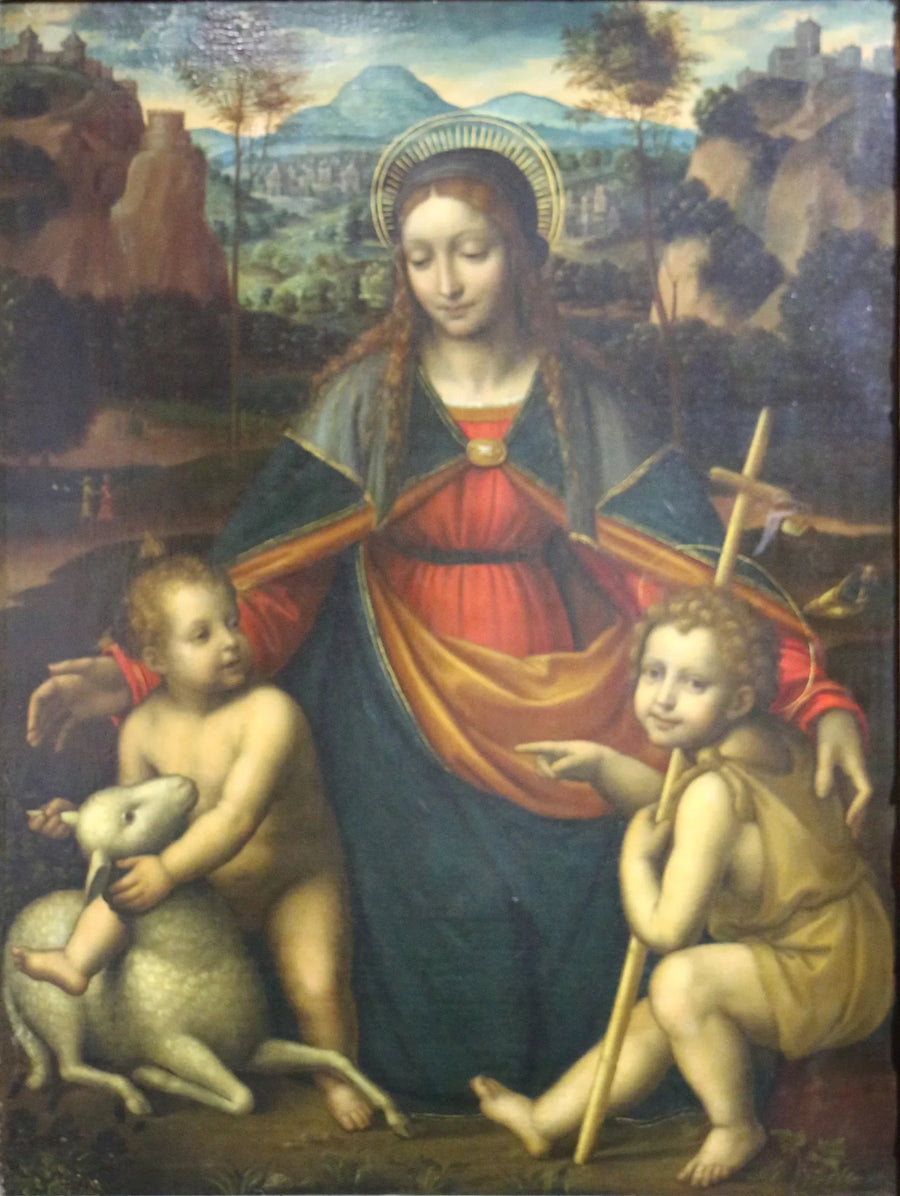 İsa Çocuk ve Çocuk Vaftizci Yahya ile Meryem Ana - Bernardino Luini