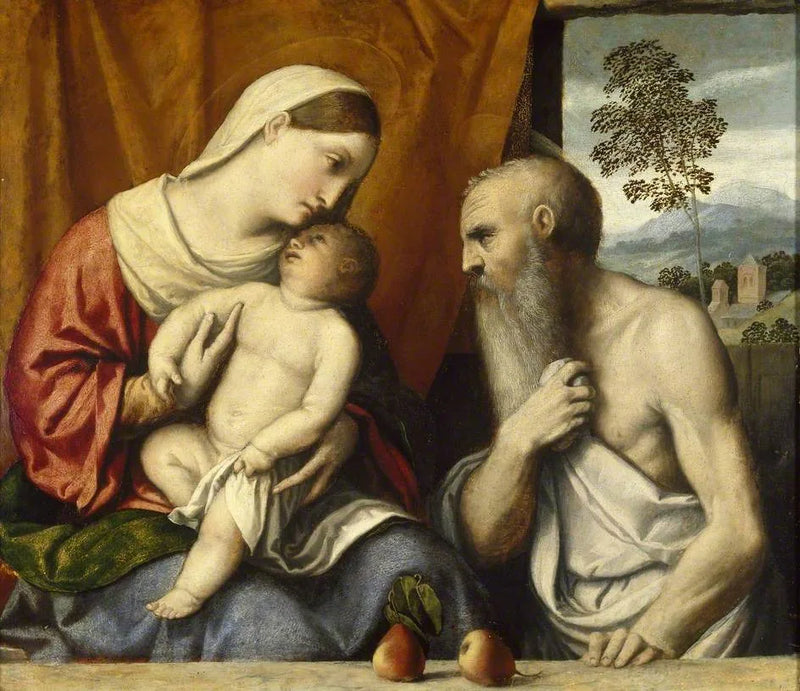 İsa ve Çocuk Meryem ile Aziz Jerome - Alessandro Bonvicino