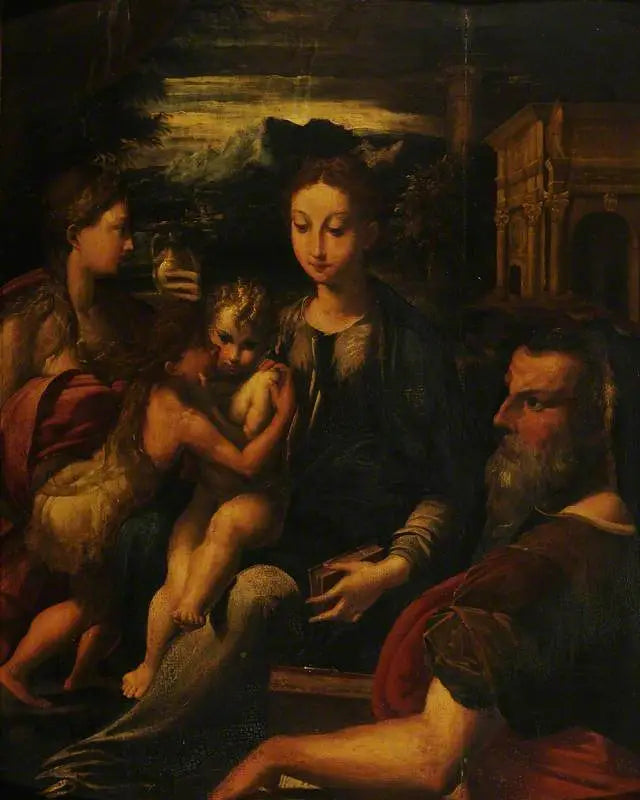 İsa Çocuk ve Meryem Ana, Aziz Jerome, Meryem Magdalene ve küçük Aziz Yuhanna - Parmigianino