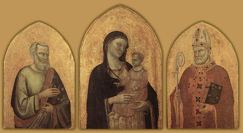 İsa ve Çocuk Meryem ile Aziz Matthieu ve Aziz Nikolaus - Bernardo Daddi