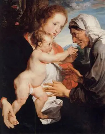 İsa Çocuk ve Kutsal Anne ile Meryem Ana - Antoine van Dyck