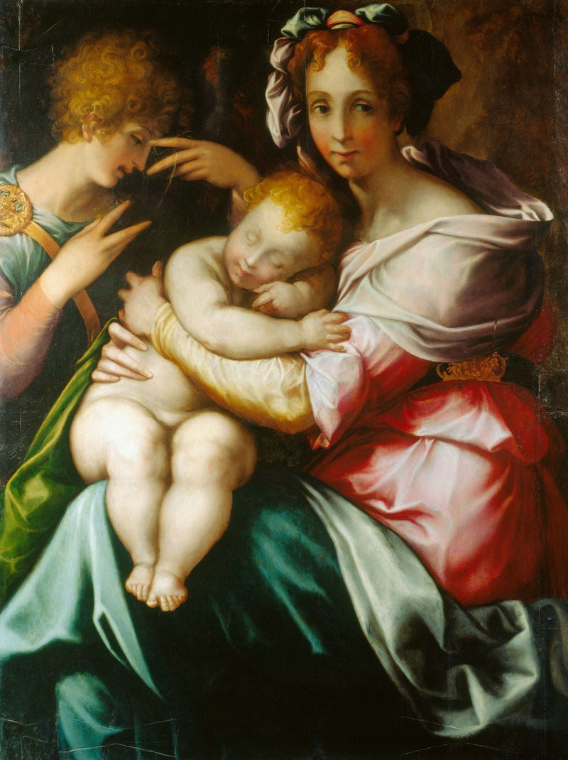 İsa ve Meryem Ana ile Melek - Francesco Salviati