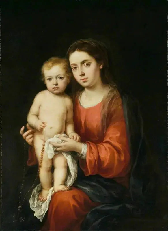 İsa Çocuk ve Gülbanklı Meryem Ana - Bartolomé Esteban Murillo