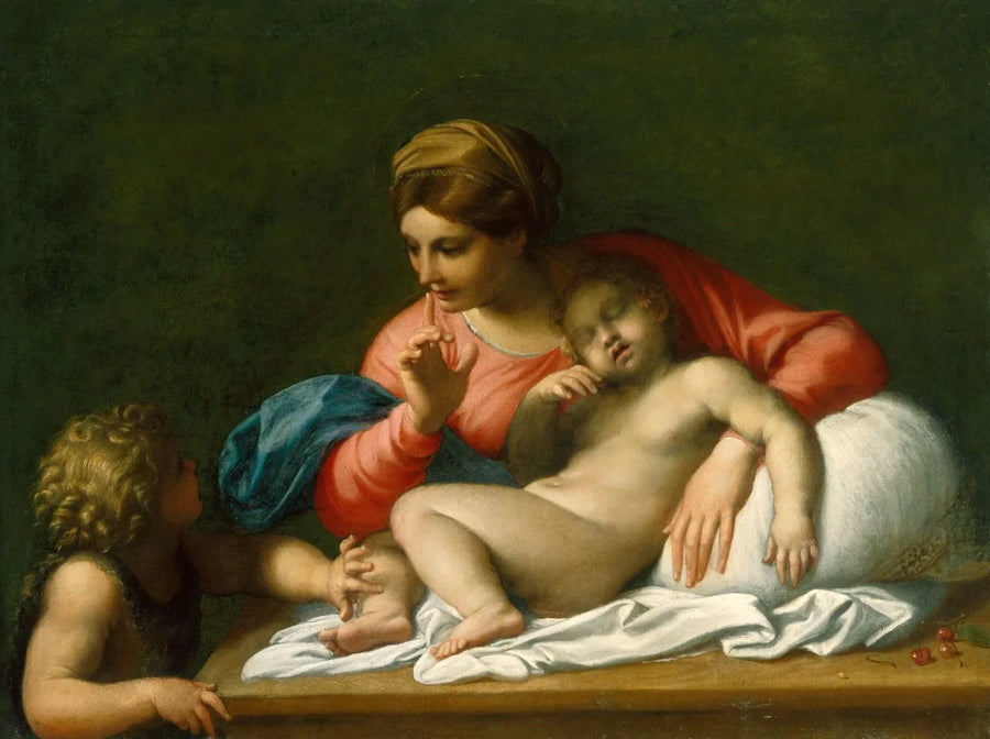 Uyuyan Çocuk İsa ve Genç Vaftizci Yahya („Il Silenzio“) - Annibale Carracci