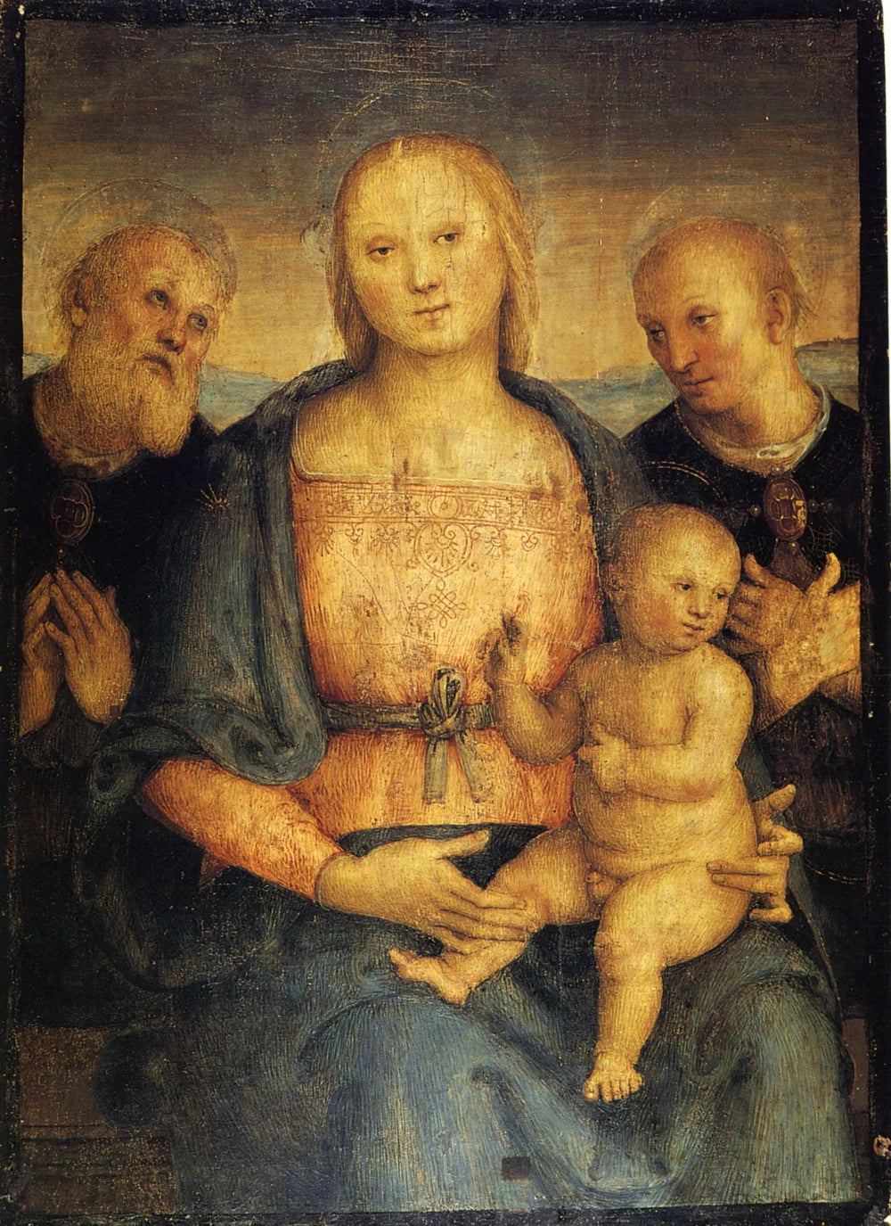 La Vierge à l'Enfant entre les saints Herculan et Constant - Pietro Perugino image 1 tableau peint à l’huile sur toile