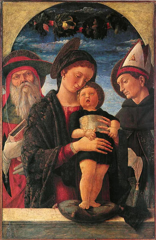 İsa Çocuk ve Aziz Jerome ile Aziz Louis de Toulouse Arasında - Andrea Mantegna