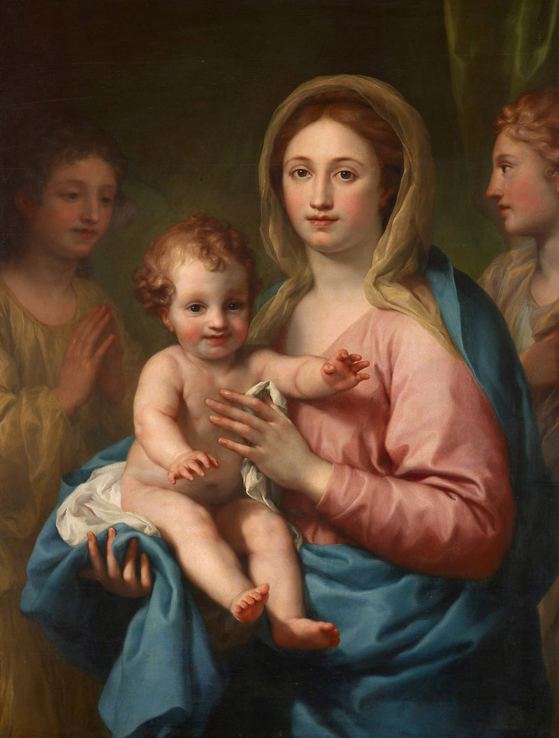 İsa ve Çocuk Meryem Ana ve İki Melek - Anton Raphael Mengs