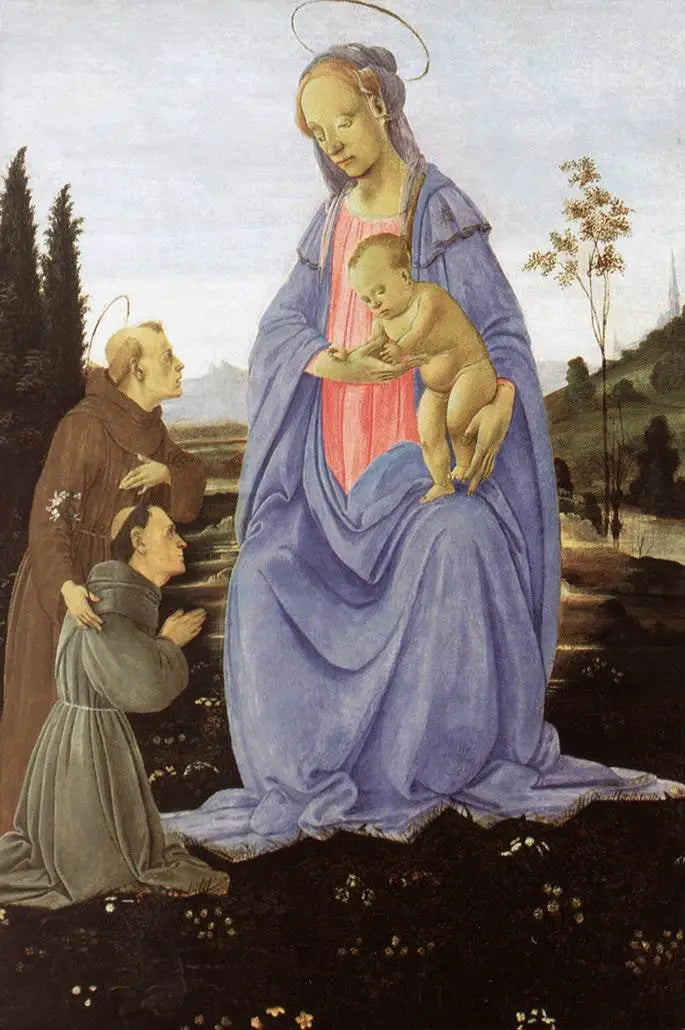 İsa ve Meryem Ana, Aziz Antonius Padua ve bir kardeş - Filippino Lippi