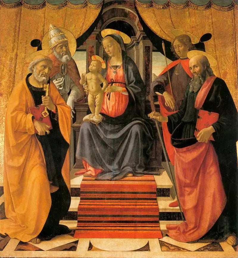 Meryem Ana ve Çocuk İsa, Azizlerle Tahtta - Domenico Ghirlandaio