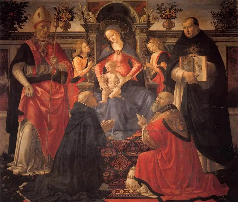 Meryem Ana ve Çocuk Meleklere ve Azizlere Hükmeden - Domenico Ghirlandaio