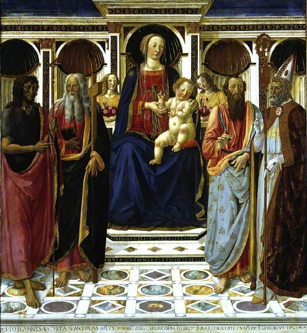 La Vierge à l'Enfant avec saint Jean-Baptiste, saint André Barthélemy et saint Zénobe - Cosimo Rosselli