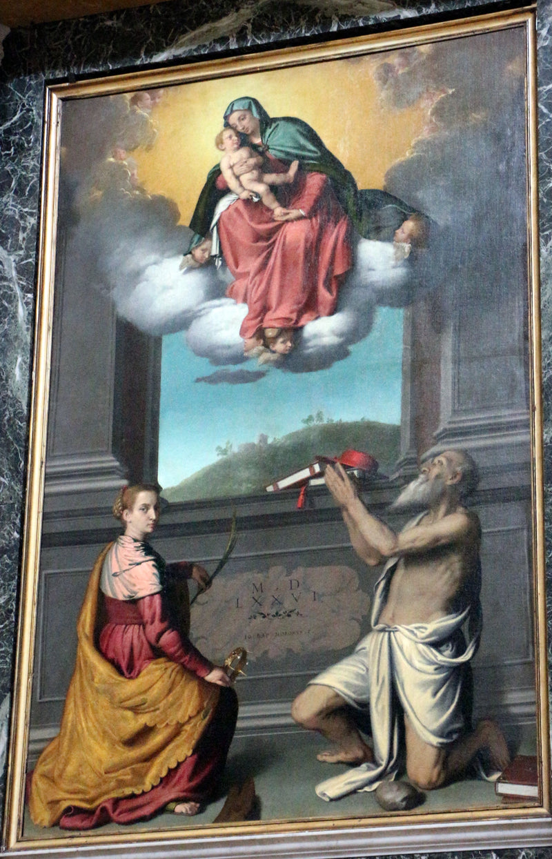 İsa ve Çocuk Meryem, Azizlerle birlikte yüceliğinde - Giovanni Battista Moroni