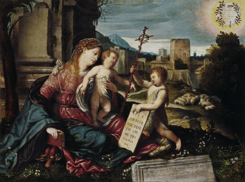 La Vierge à l’Enfant et le jeune saint Jean - Alessandro Bonvicino - Alpha Reproduction