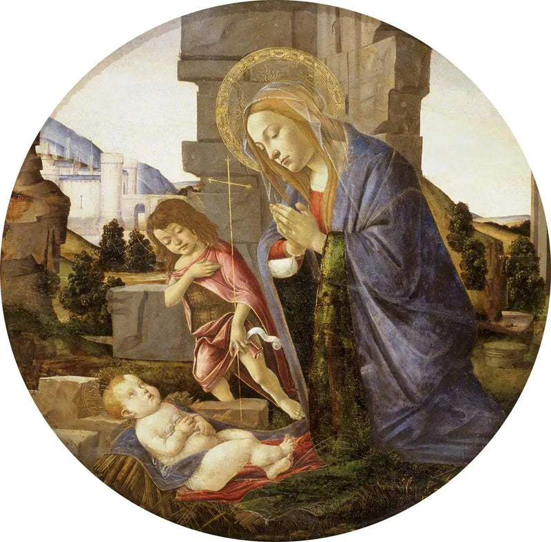 Çocuk İsa'ya tapınan Meryem ve genç Aziz Yuhanna - Sandro Botticelli