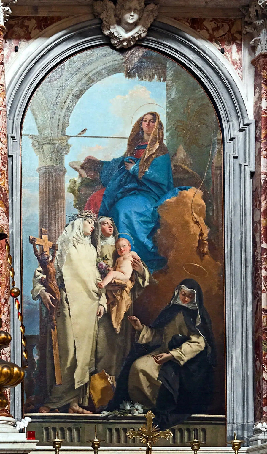 Dominik azizlerine görünen Meryem Ana - Giovanni Battista Tiepolo