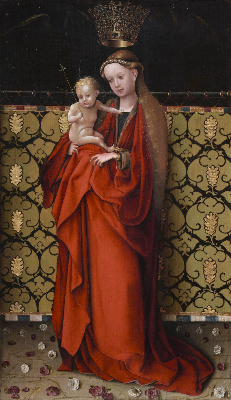 Melekler tarafından taçlandırılmış Meryem Ana - Stefan Lochner