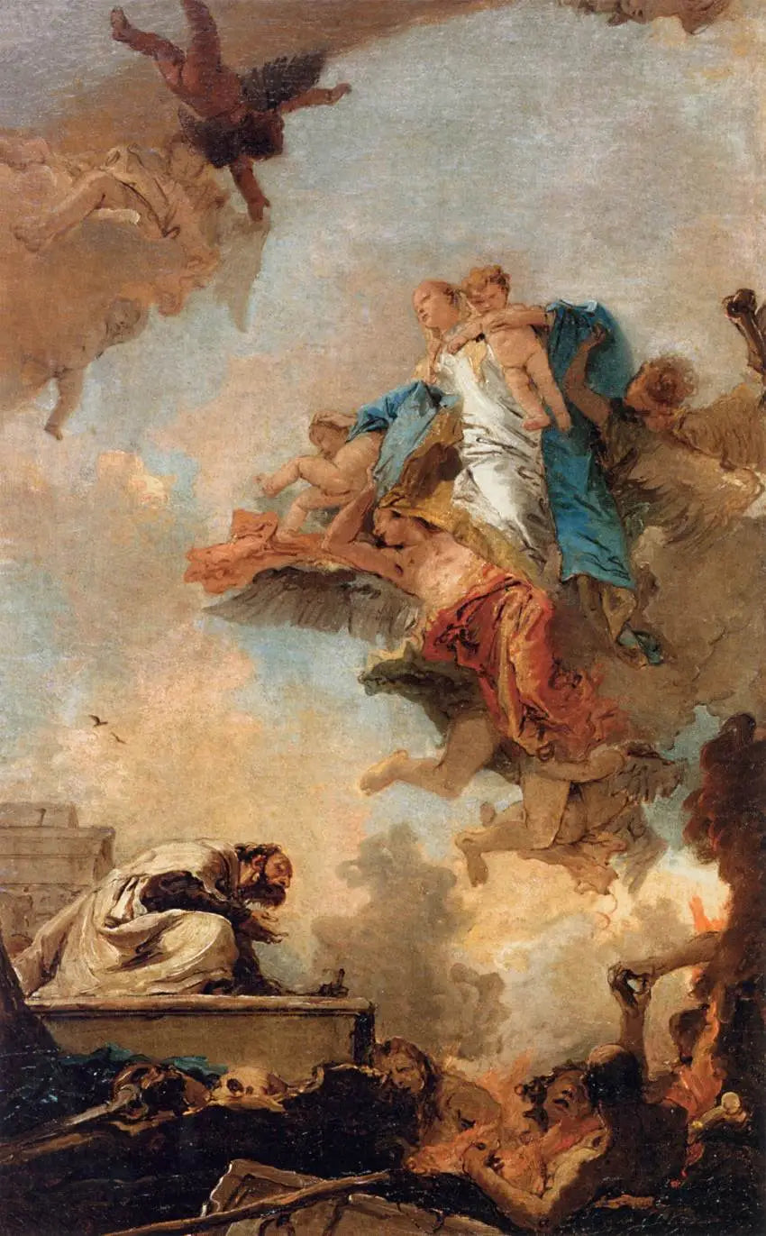 La Vierge du Carmel apparaissant à Saint Simon Stock - Giovanni Battista Tiepolo - Alpha Reproduction