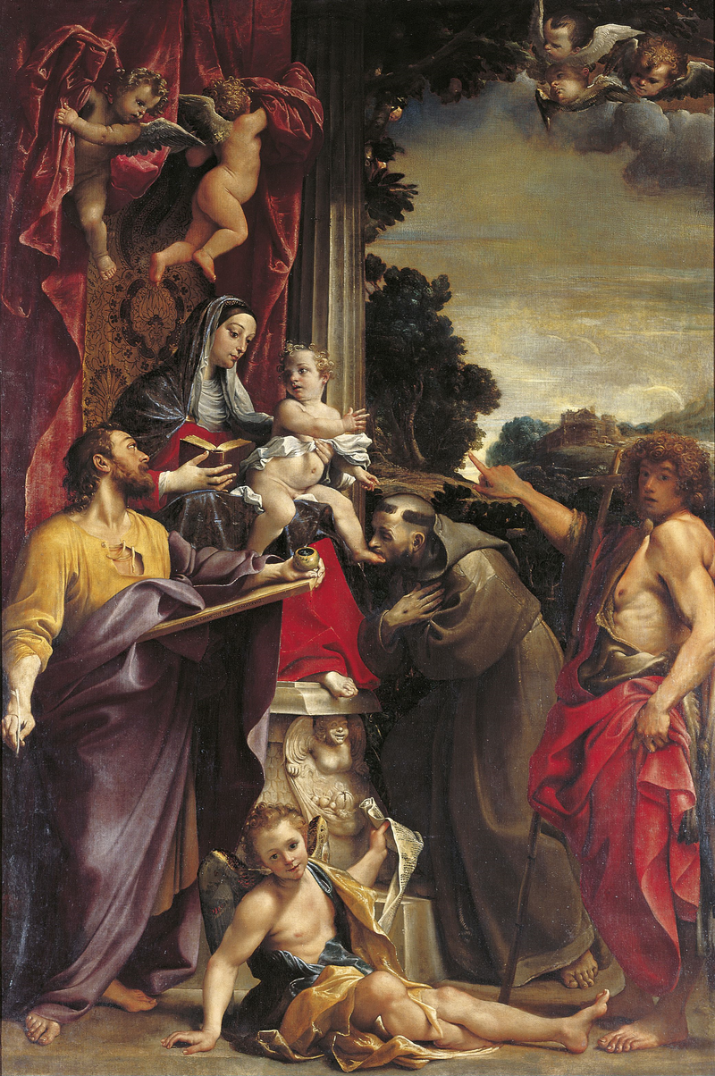 Taçsız Meryem ve St. Matthieu ile Tahtta - Annibale Carracci