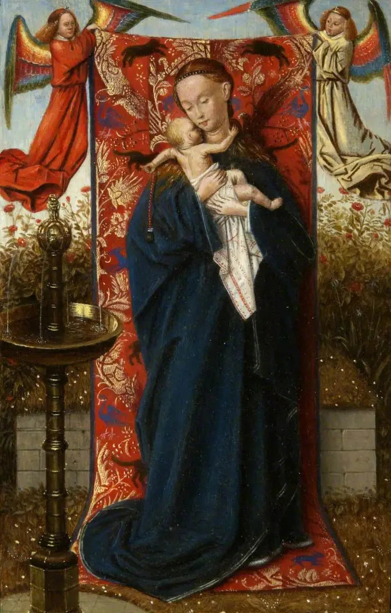 Bakire ve Çocuk Havuzda - Jan van Eyck