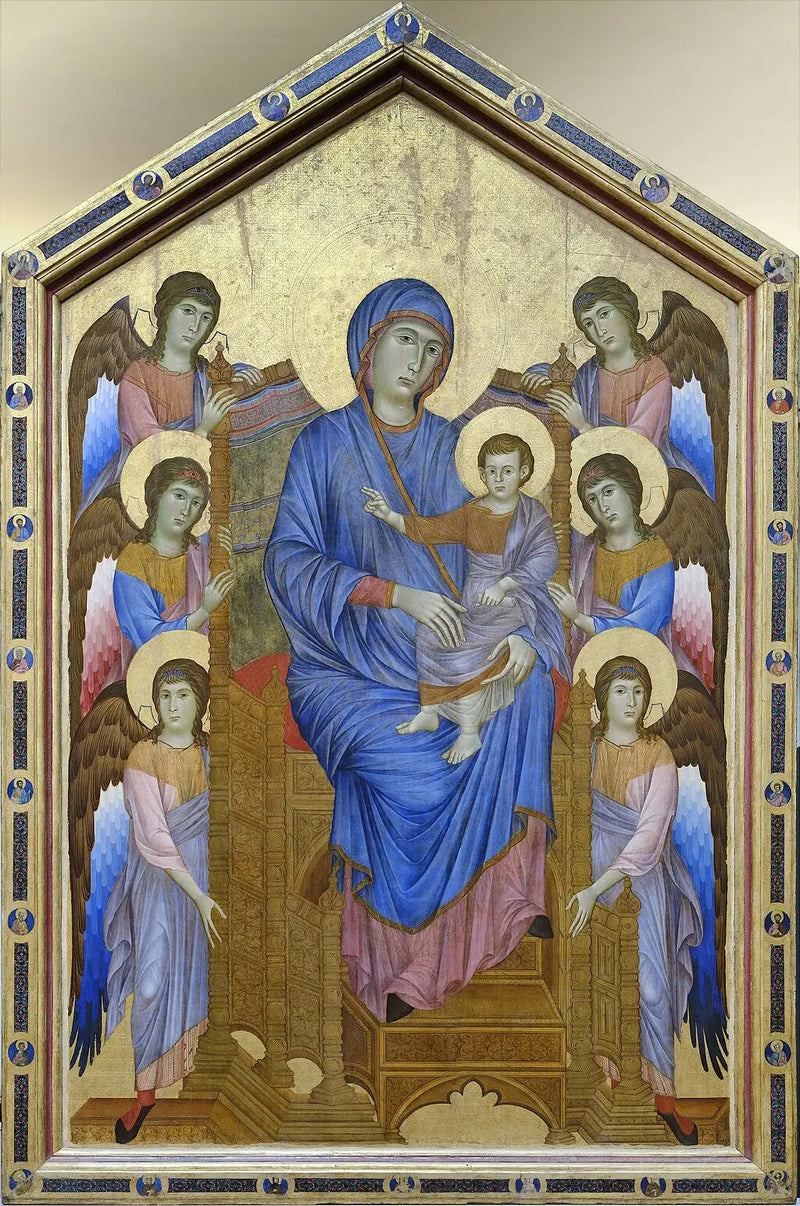 Majestede Meryem Ana ve Çocuk, altı melekle çevrili - Cimabue