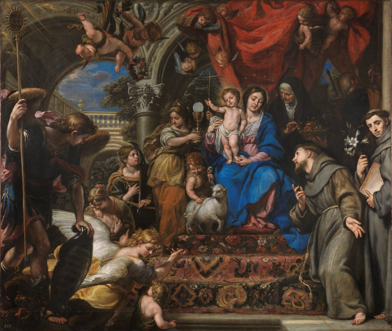 Meryem Ana ve Çocuk, Teolojik Erdemler ve Azizler Arasında - Claudio Coello