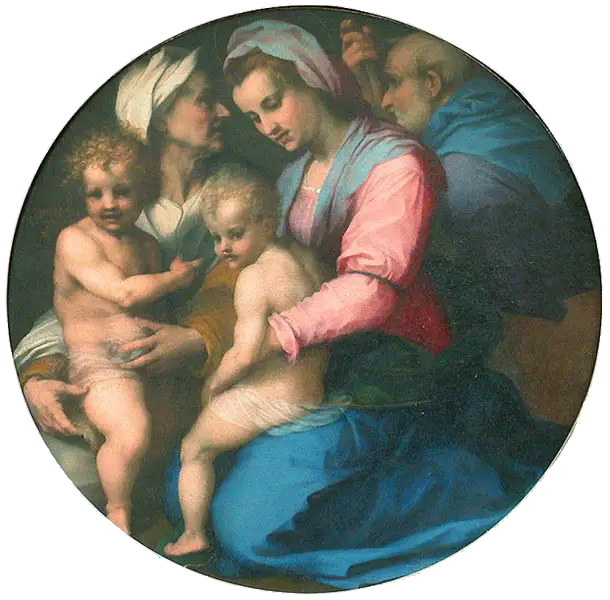 Bakire, Çocuk İsa, Aziz Elisabeth ve küçük Aziz Yuhanna - Andrea del Sarto