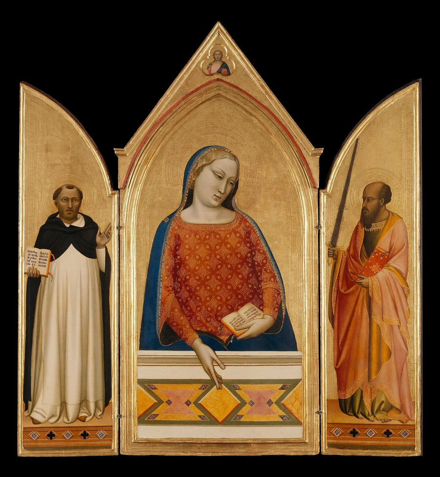 Bernardo Daddi ile Meryem Ana, Thomas Aquinas ve Paul Azize ile