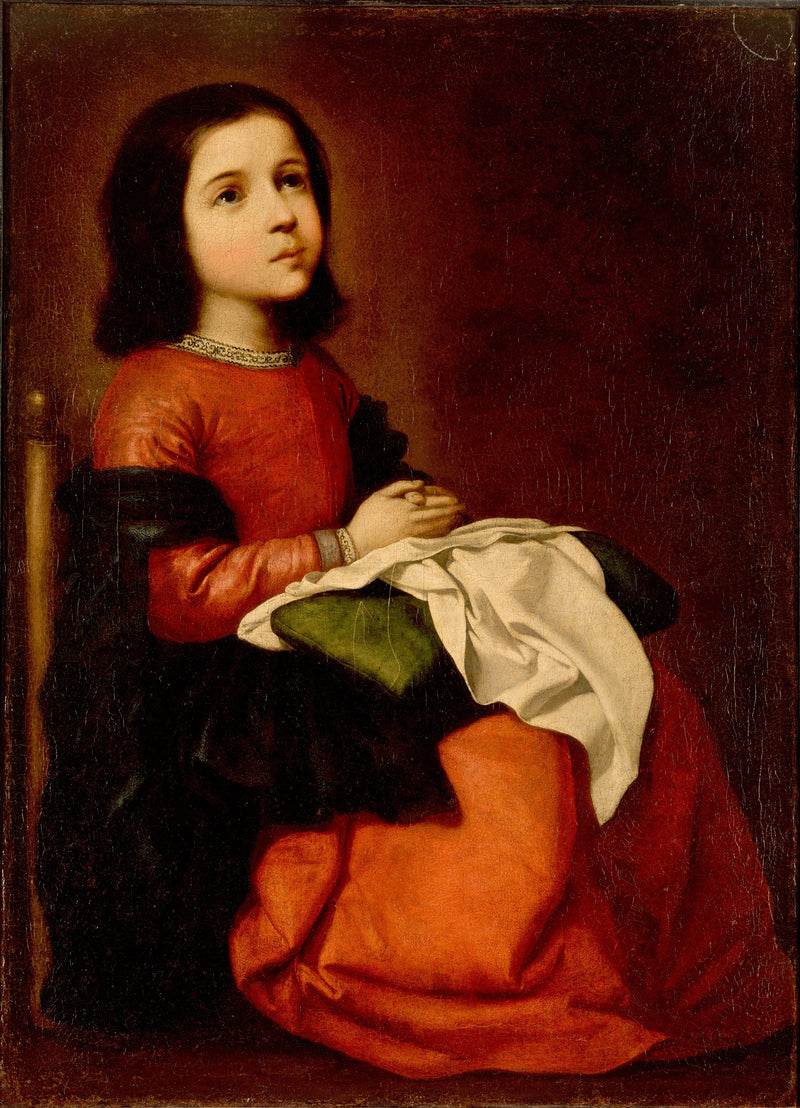 Meryem Ana çocuk gibi dua ederken - Francisco de Zurbarán