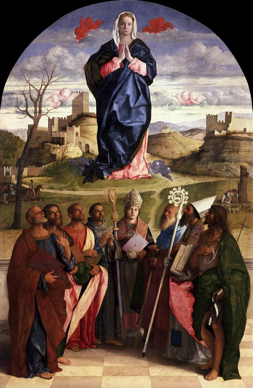 İlahi Yüceliğinde Meryem Ana ve Azizler - Giovanni Bellini