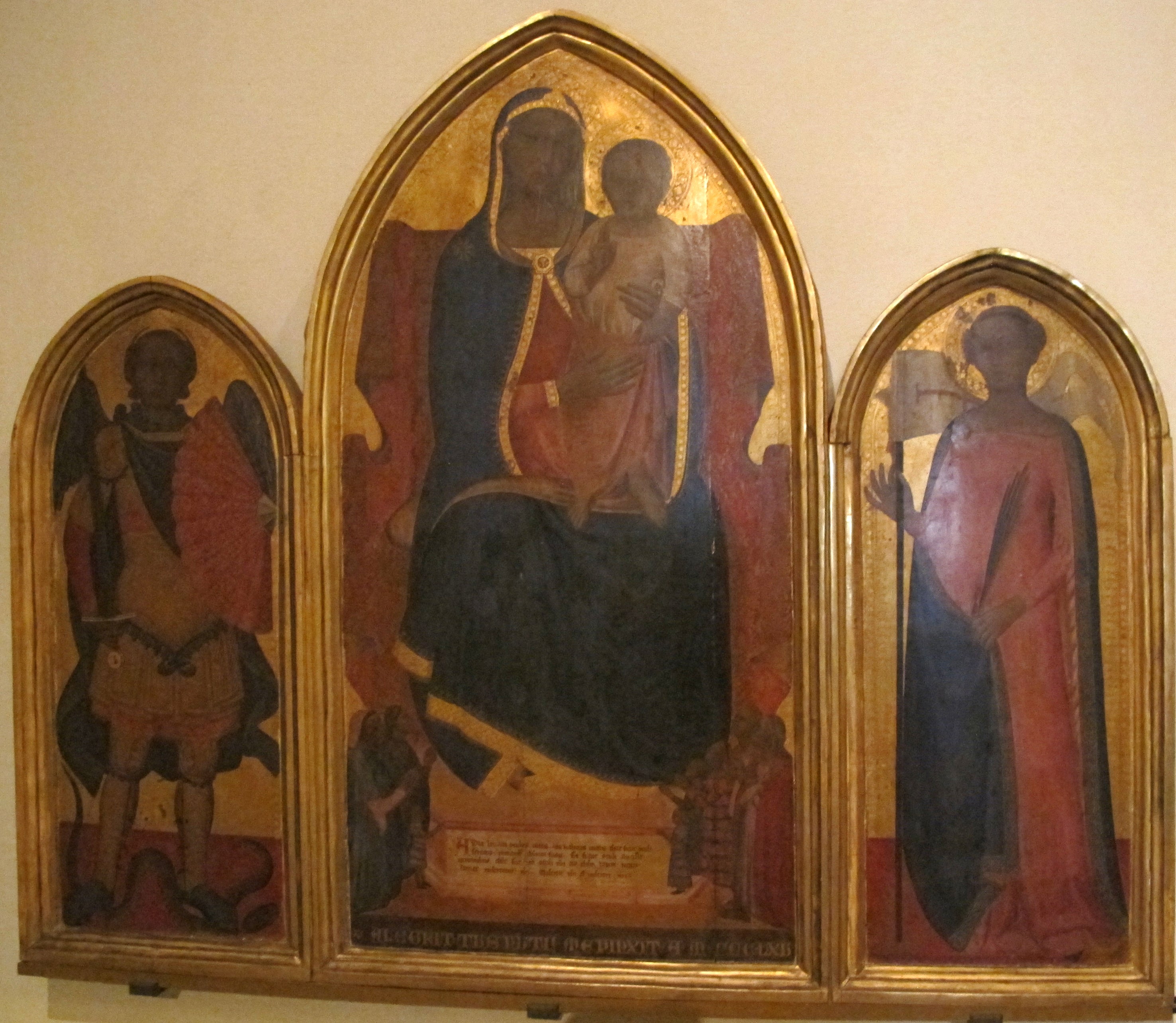 La Vierge Marie sur son trône entourée de donateurs et de saints. - Allegretto Nuzi - Alpha Reproduction