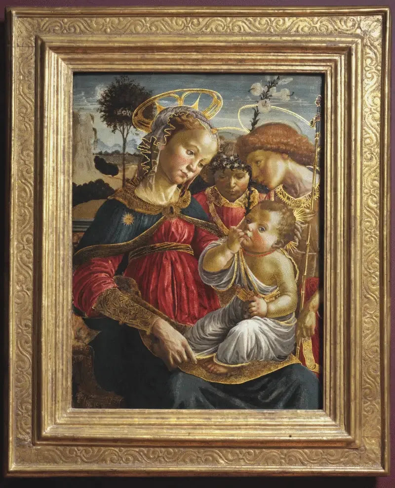 Meryem, Aziz Yahya ve Çocuk İsa'yı tapan bir melek - Sandro Botticelli