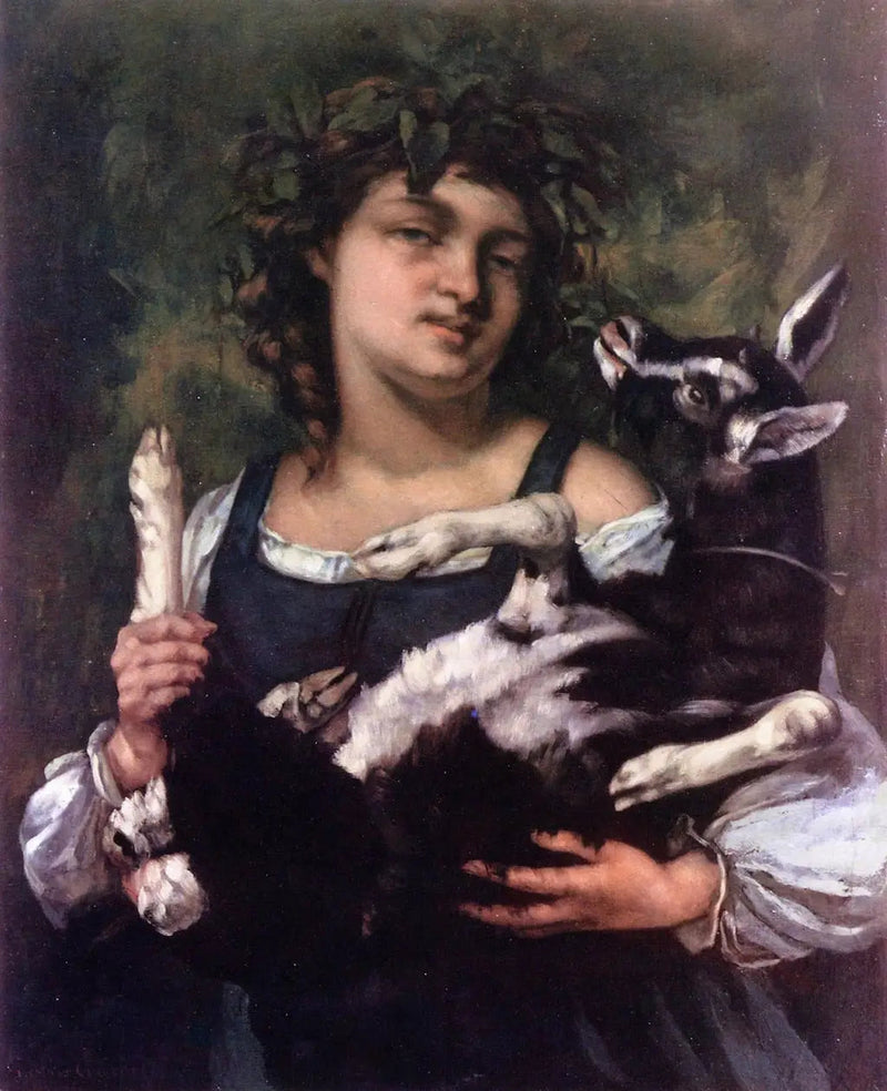 Köylü Kadın ve Yavru Keçi - Gustave Courbet