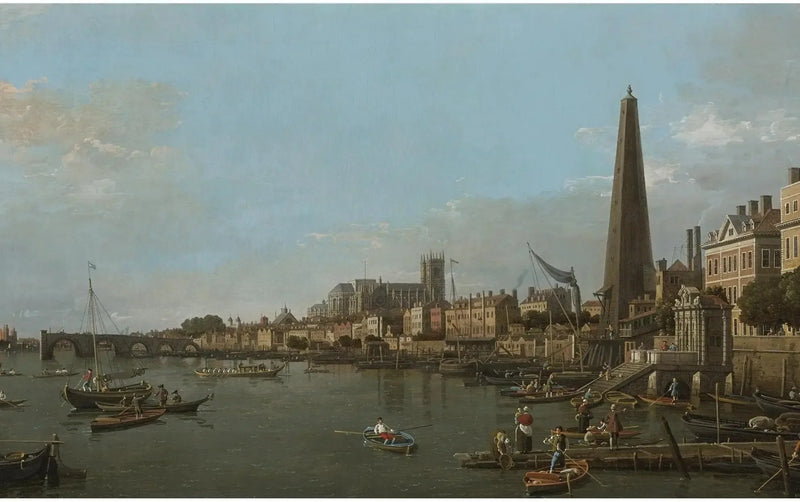 Westminster şehri Thames'ten, York Water Gate yakınında - Canaletto