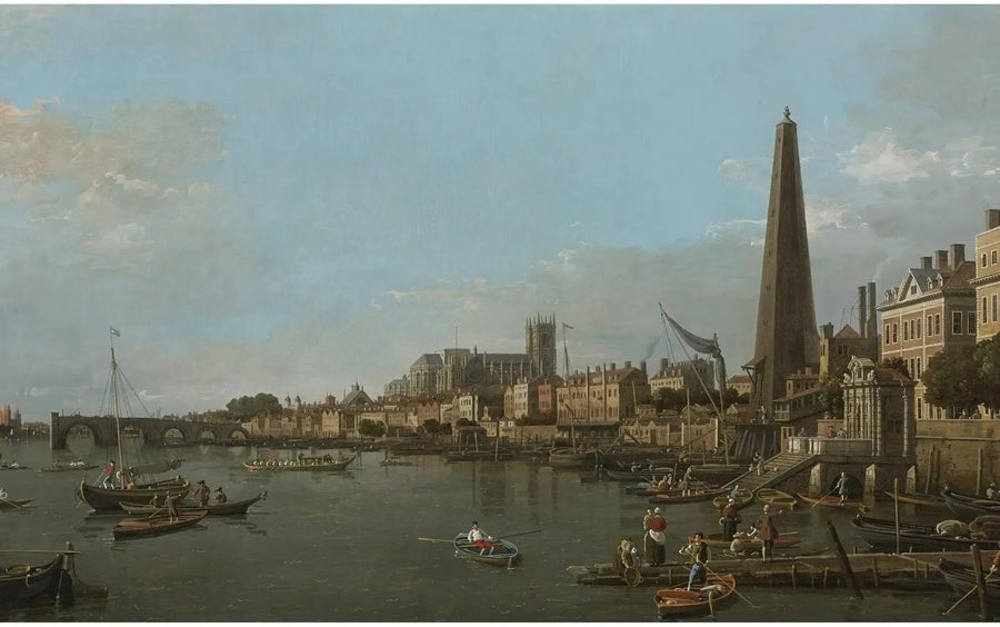 Westminster şehri Thames'ten, York Water Gate yakınında - Canaletto