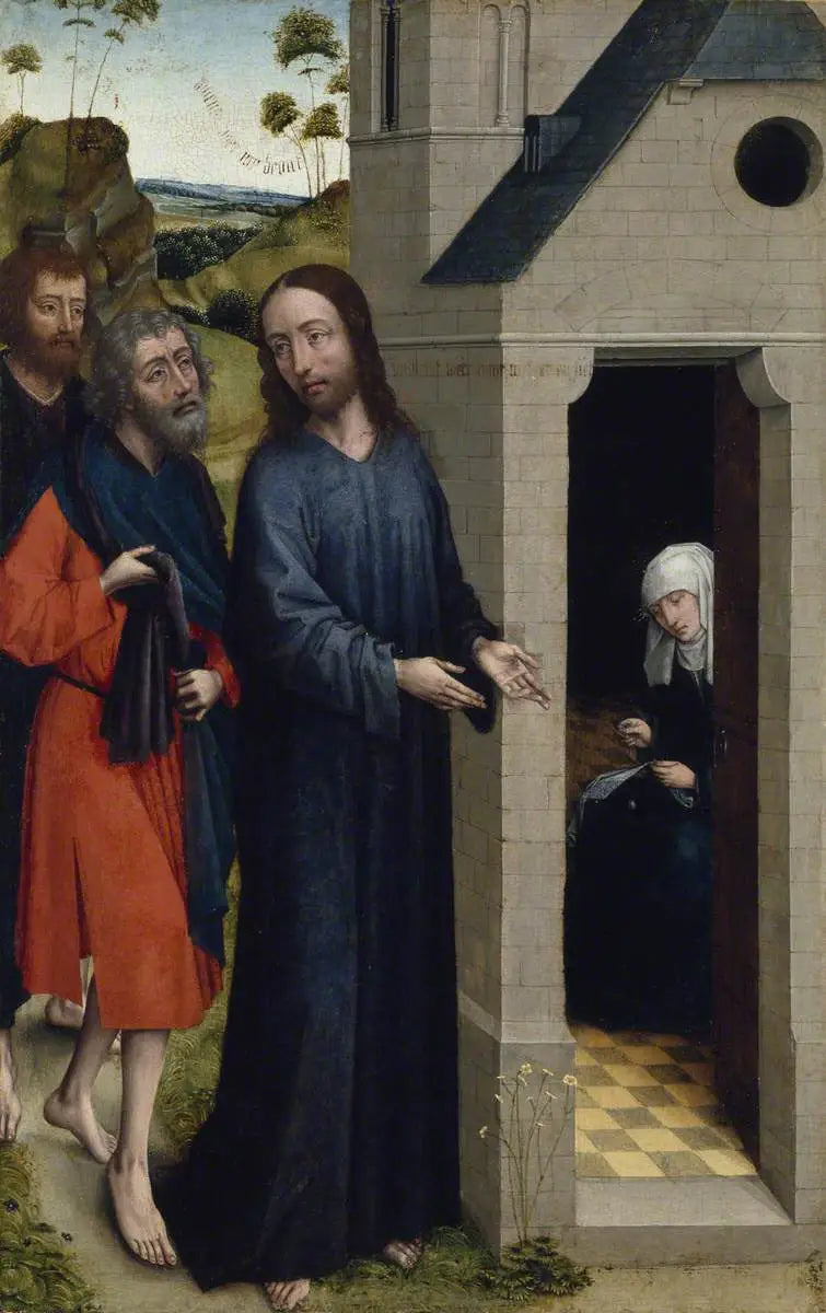 André ve Simon Pierre'in görevi (muhtemelen bir altar parçasının sol kanadı) - Rogier van der Weyden