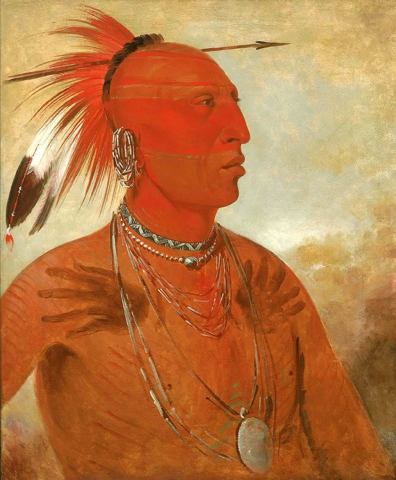 La-wáh-he-coots-la-sháw-no, Brave Şef, bir Skidi (Kurt) Pawnee - George Catlin