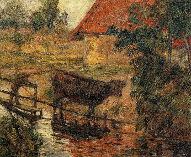 Reproduction du tableau « L'Abreuvoir II - Paul Gauguin » par Alpha Reproduction en peinture à l’huile