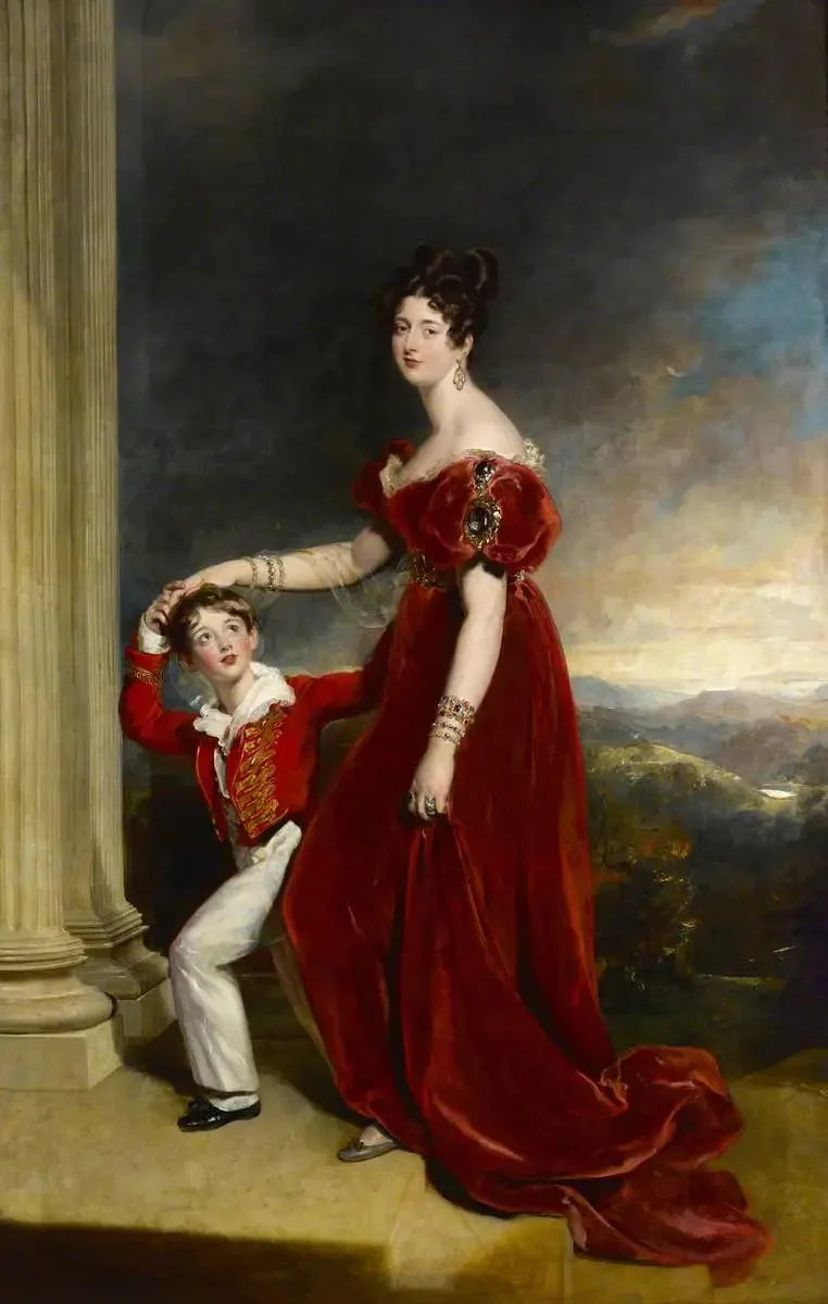 Lady Frances Anne Emily Vane-Tempest, Londonderry Marquise, ve oğlu George Henry Robert Charles William Vane-Tempest, Seaham Viscount, daha sonra Londonderry 5. Marquess, Thomas Lawrence