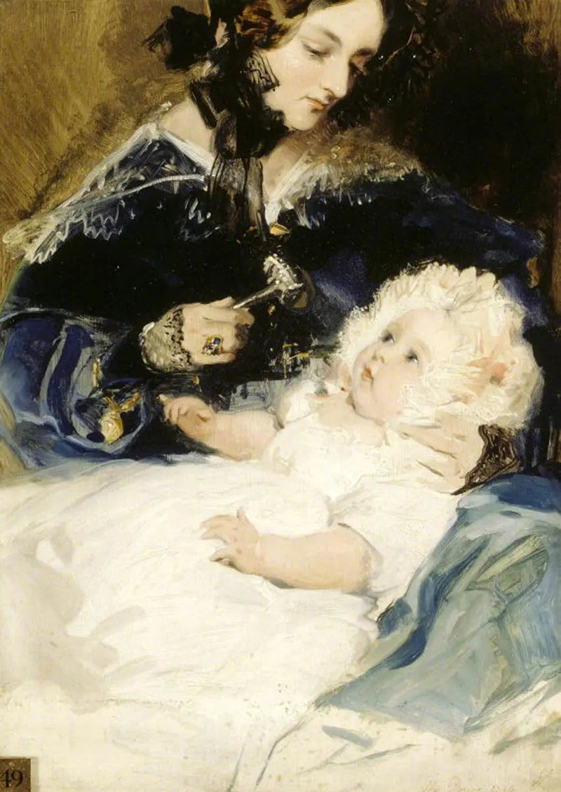 Lady Louisa Jane Russell, Abercorn Düşesi (1812-1905) ve kızı Lady Harriet Georgiana Louisa Hamilton, daha sonra Lichfield Kontesi (1834-1913) - Edwin Henry Landseer