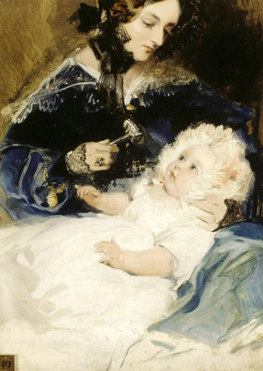 Lady Louisa Jane Russell, Abercorn Düşesi (1812-1905) ve kızı Lady Harriet Georgiana Louisa Hamilton, daha sonra Lichfield Kontesi (1834-1913) - Edwin Henry Landseer