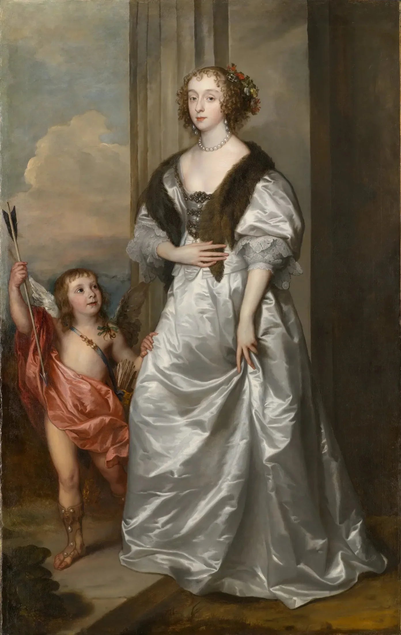 Lady Mary Villiers, future duchesse de Richmond et Lennox, avec Charles Hamilton, Lord Arran - Antoine van Dyck image 1 copie de tableau peinte à la main