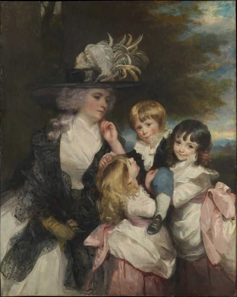 Lady Smith (Charlotte Delaval) ve çocukları (George Henry, Louisa ve Charlotte) - Joshua Reynolds