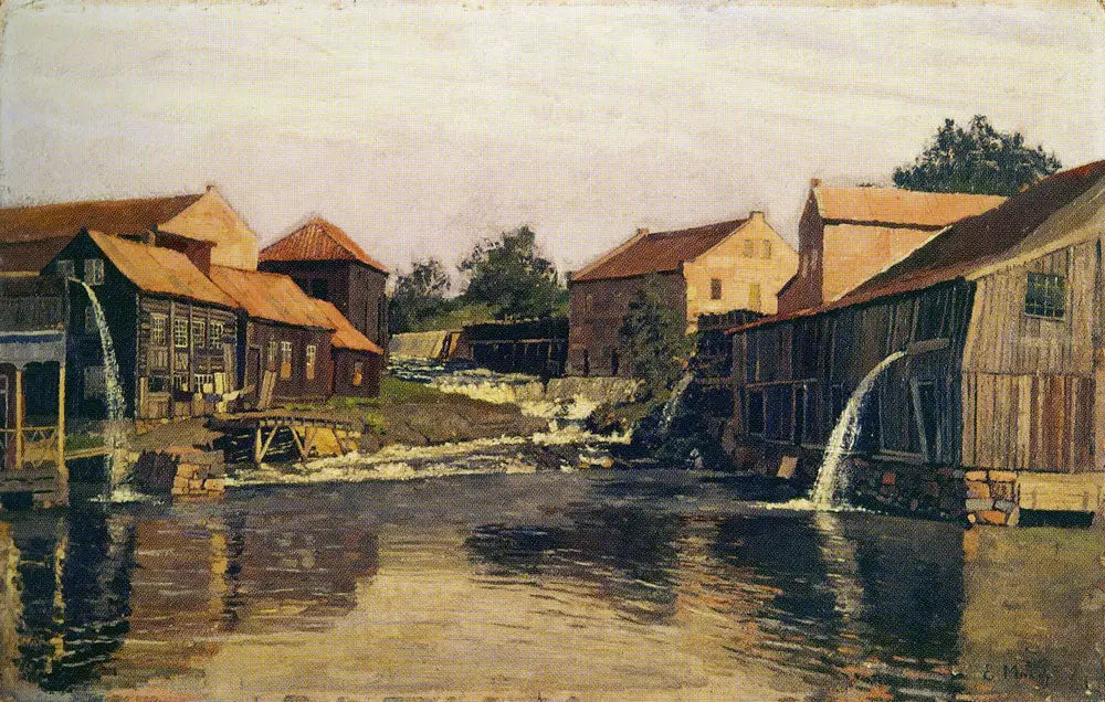 Reproduction du tableau « L'Akerselva à Nedre Foss - Edvard Munch » par Alpha Reproduction en peinture à l’huile