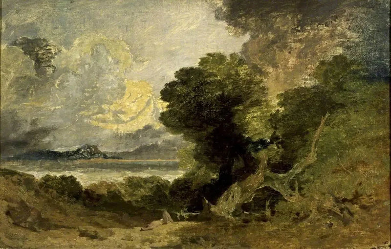 Göl ve Düşmüş Ağaç ile Manzara - J. M. W. Turner