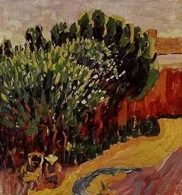 Caranteque manzarası ve kadın - Alexej von Jawlensky