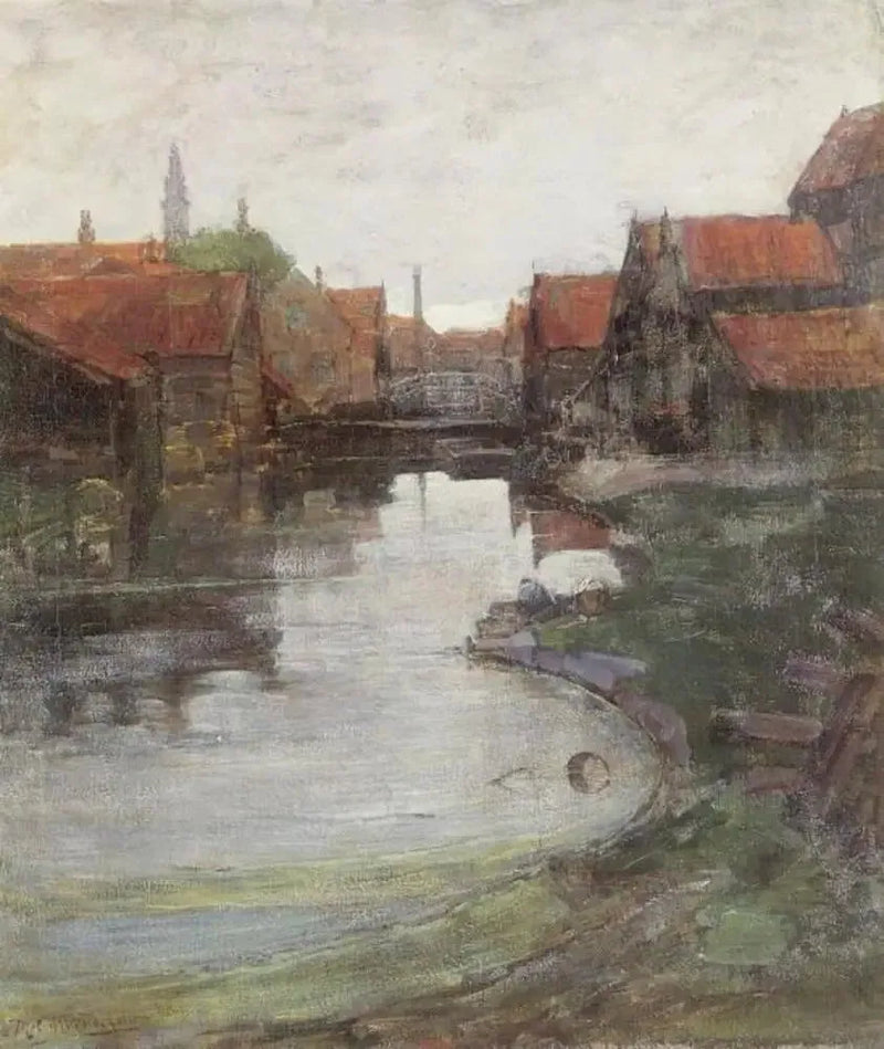 Lange Bleekerssloot ve Batı Kilisesi Kulesi - Piet Mondrian