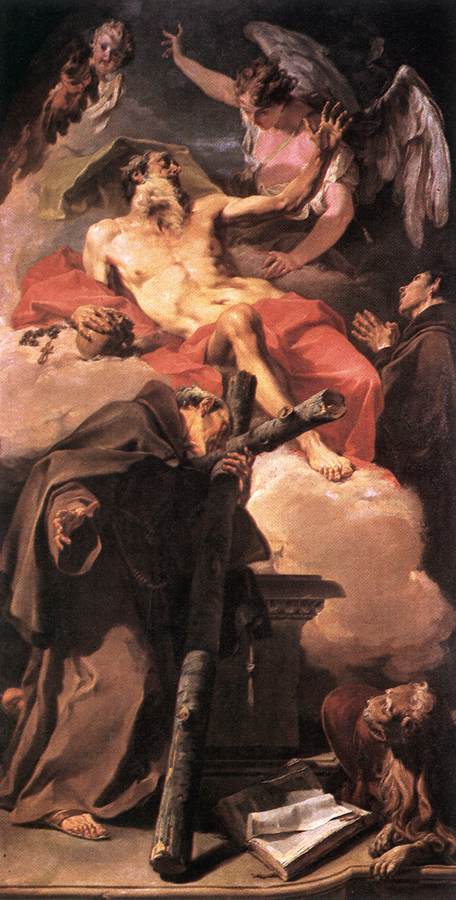 L'apothéose de saint Jérôme avec saint Pierre d'Alcántara et Antonino da Patti - Giovanni Battista Pittoni