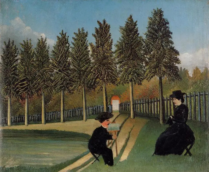 Sanatçı Eşini Boyarken - Henri Rousseau